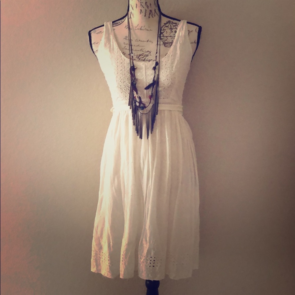 5/$25 Ivory Sundress With Floral Accent